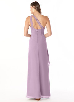 Azazie Maive Bridesmaid Dresses Wisteria Sheath Pleated Ruffle Chiffon Dress image2