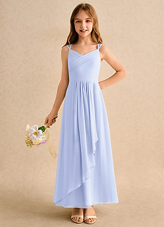 Azazie Zaida Girls Formal Flower Girl Dresses Lavender A-Line Pleated Chiffon Dress image3