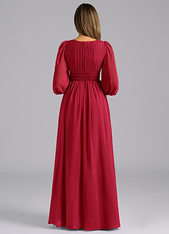 Azazie Palerma Suknie dla druhen Linia A Długi rękaw Szyfon Do ziemi Sukienka image2