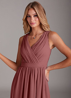 Azazie Kingsley Bridesmaid Dresses Amethyst A-Line Lace Chiffon Dress image6