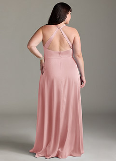 Azazie Davis Brudtärnklänningar Klä av A-Linje i Stretch Satin Plisserad Puderrosa image8