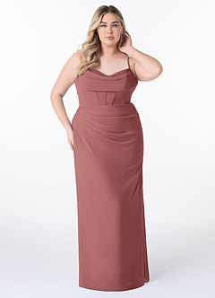 Azazie Mai Brautjungfernkleider Etui Plissee Chiffon Kleid Amethyst image7
