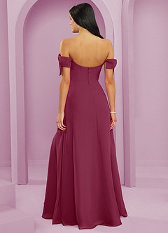 Barbie ♥ Azazie Bridesmaid Dresses Mulberry A-Line Off the Shoulder Chiffon Convertible Dress image2