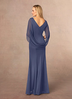 Azazie Belladonna Mother of the Bride Dresses Stormy Mermaid Scoop Pleated Mesh Dress image4
