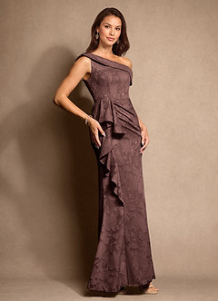 Azazie Hamptons Mother of the Bride Mekot A-linja Pliseerattu Floral Burnout Lattian pituus Pukeutua image4