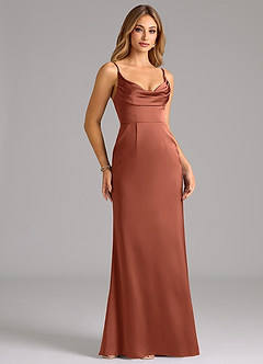 Azazie Aimee Bridesmaid Dresses Clay A-Line Sweetheart Neckline Stretch Satin Dress image3