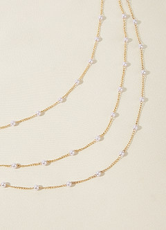 front Collana di perle delicate a strati