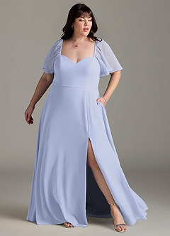 Azazie Chloe Brautjungfernkleider A-Linie Herzausschnitt Chiffon Kleid Lavendel image9
