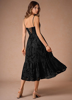 Robe Mi-Longue Noir Eole image6
