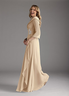 Azazie Jaycee Mother of the Bride Dresses Champagne A-Line Chiffon Dress image3
