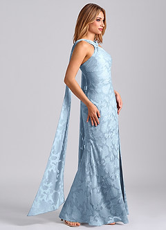 Azazie Kinsley Suknie dla druhen Syrena Pofałdowany Kwiatowe wypalenie Do ziemi Sukienka image3