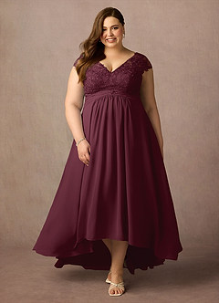 Azazie Irmeli Kleider für die Brautmutter A-Linie Spitze Chiffon Kleid Cabernetrot image7
