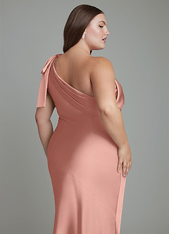 Azazie Yuanna Bridesmaid Dresses Rosette Mermaid One Shoulder Stretch Satin Dress image14