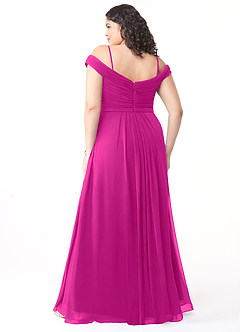 Azazie Audrianna Robes de demoiselle d'honneur Robe Trapèze Convertible en Mousseline de soie Schulterfrei gerafft Fuchsia image8