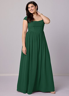 Barbie ♥ Azazie Bridesmaid Dresses Dark Green A-Line Corset Chiffon Dress image11