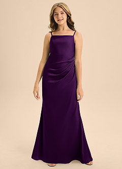 Azazie Renna Junior Robe Trapèze en Satin extensible Plissée Grain De Raisin image4