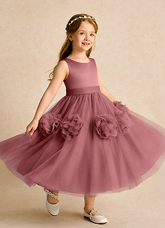 Azazie Vola Flower Girl Dresses Amethyst Ball-Gown Sleeveless Tulle Dress image1