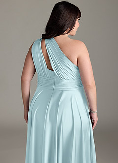 Azazie Charlize Suknie dla druhen Linia A Jedno ramię Satyna elastyczna Do ziemi Sukienka image16