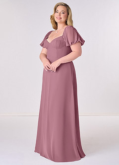 Barbie ♥ Azazie Bridesmaid Dresses Vintage Mauve A-Line Pleated Chiffon Dress image9
