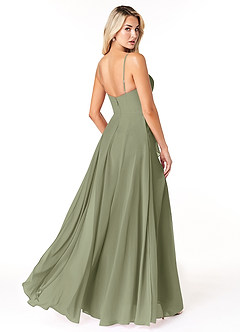 Azazie Emerald Bridesmaid Dresses Pistachio A-Line Ruffled Chiffon Dress image3