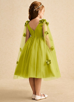 Azazie Staria Flower Girl Dresses Lemongrass Ball-Gown Ruched Tulle Dress image9