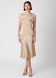 Anjani 100% Washable Silk Midi Skirt