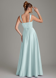 Azazie Azaria Bridesmaid Dresses Mist A-Line Corset Stretch Satin Dress image5