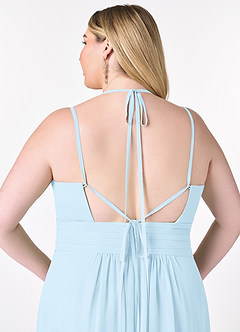 Azazie Farren Robes de demoiselle d'honneur Robe Trapèze Convertible en Mousseline de soie Plissée Bleu Ciel image14