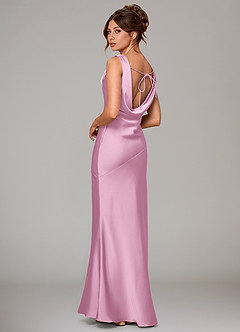 Azazie Rylina Bridesmaid Dresses Candy Pink Mermaid Stretch Satin Dress image4