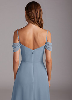 Azazie Marley Bridesmaid Dresses Dusty Blue A-Line Off the Shoulder Chiffon Convertible Dress image10