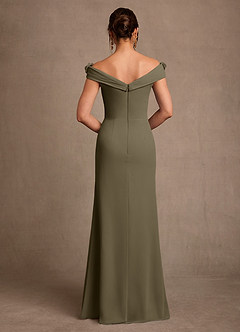 Azazie Jettie Abiti per la Madre della Sposa Abito Tubino in Chiffon Plissettato Willow Green image3