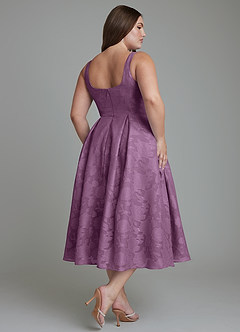 Azazie Amalie Bridesmaid Dresses Wisteria A-Line Pleated Floral Burnout Dress image11