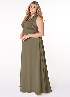 Azazie Fifi Jurken voor bruidsmeisjes Converteerbaar Jurk van Chiffon met A-Lijn Strapless Wilgengroen image15