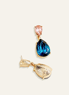 front Boucles d'oreilles pendantes avec pierres précieuses