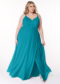 Azazie Lennon Bridesmaid Dresses Jade A-Line Lace Chiffon Dress image9