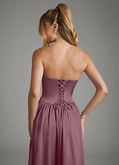 Azazie Arden Bridesmaid Dresses Amethyst A-Line Corset Stretch Satin Dress image6
