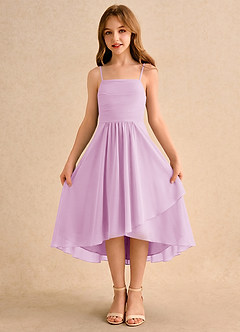 Azazie Twilight Dance Girls Formal Flower Girl Dresses Candy Pink A-Line Pleated Chiffon Dress image5