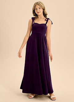 Azazie Rosey Junior Robe Trapèze en velours Encolure en Forme de Cœur Grain De Raisin image4