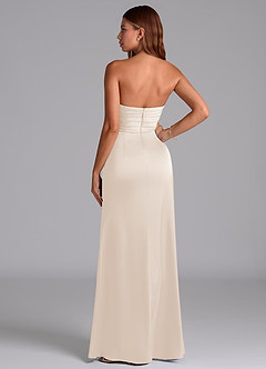 Azazie Claudelle Brautjungfernkleider Meerjungfrau-Linie Schulterfrei Stretch-Satin Kleid Alabaster Weiß image7