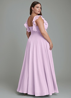 Azazie Leilani Bridesmaid Dresses Frosted Lilac A-Line Pleated Chiffon Dress image7