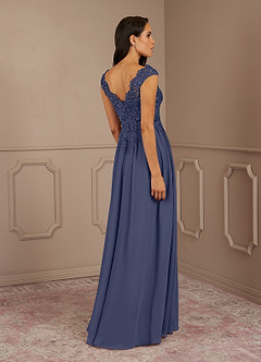 Azazie Amethyst vestidos de madre de la novia Vestido de Tormenta de Gasa de Corte En A con Lentejuelas Cuello V image5