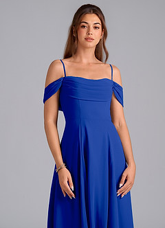Azazie Almina Bridesmaid Dresses Royal Blue A-Line Off the Shoulder Chiffon Convertible Dress image5