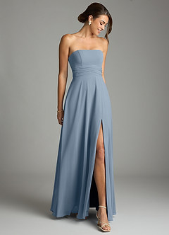 Azazie Tamira Suknie dla druhen Linia A Pofałdowany Szyfon Do ziemi Sukienka image2