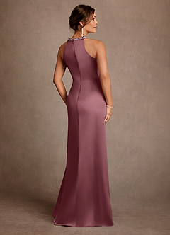 Azazie Lawrence Mother of the Bride Dresses Desert Rose A-Line Pleated Stretch Satin Dress image3