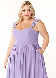 Azazie Metz Bridesmaid Dresses Lilac A-Line Sweetheart Ruched Chiffon Dress image11