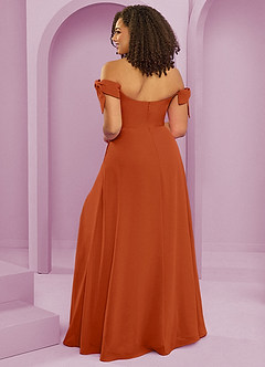 Barbie ♥ Azazie Bridesmaid Dresses Burnt Orange A-Line Off the Shoulder Chiffon Convertible Dress image8