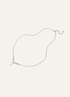 front Collier en forme de larme avec zircon cubique floral