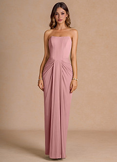 strapless open back dress Bareeze Majesty Range Ch3363 Light Pink Dress – Sara Clothes main image 1