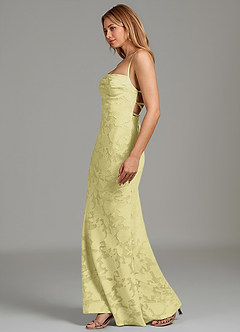 Azazie Ola Bridesmaid Dresses Lemon Sorbet Mermaid Corset Floral Burnout Dress image5