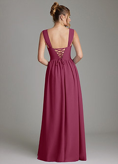 Azazie Caterina Bridesmaid Dresses Mulberry A-Line Corset Chiffon Dress image6